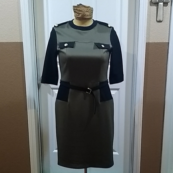 J. Taylor Olive Green & Black Dress - Picture 1 of 6